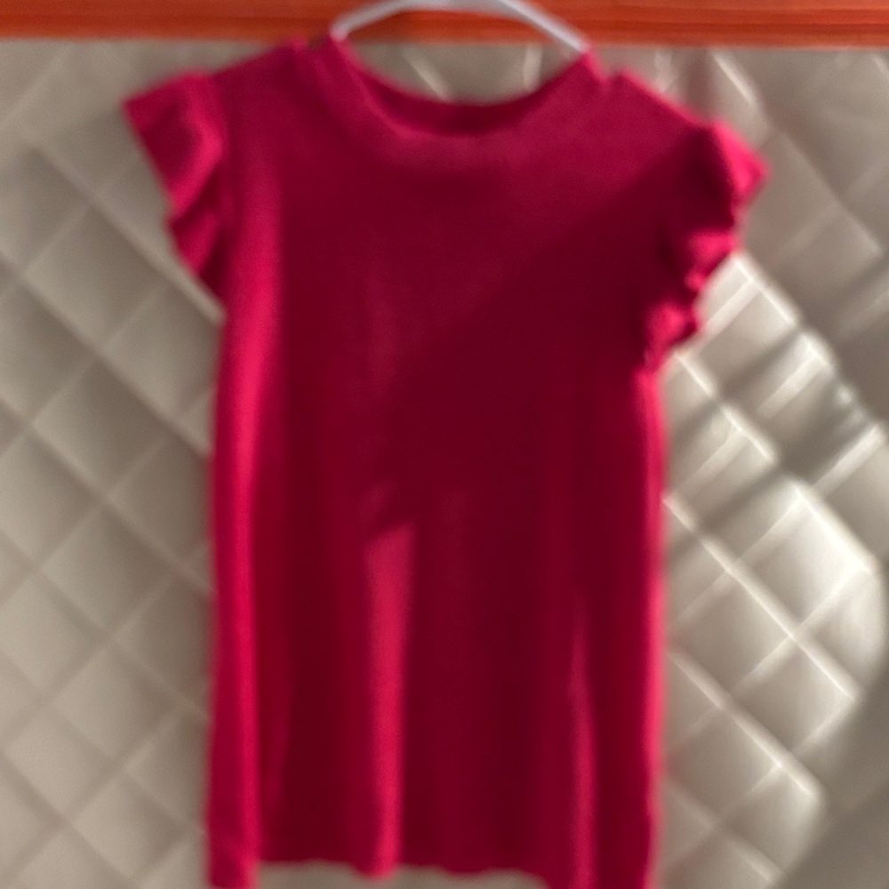 Kids Red Ruffle Sleeve Top